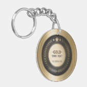 Aangepaste druk DIY-medaille Goud #1 Voeg uw logo Sleutelhanger (Voorkant Links)