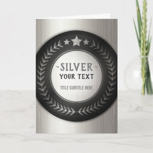 Aangepaste druk DIY-medaille Zilver VOEG UW LOGO t Bedankkaart