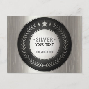 Aangepaste druk DIY-medaille Zilver VOEG UW LOGO t Briefkaart