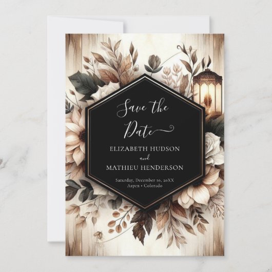 Aangepaste Drukbare Rustieke Huwelijk Save The Date (Voorkant)