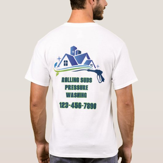 Aangepaste drukwas bedrijfspromotie t-shirt (Achterkant)