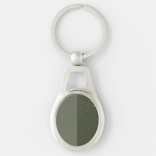 Aangepaste Dual Moss Green Metal Sleutelhanger (Voorkant)