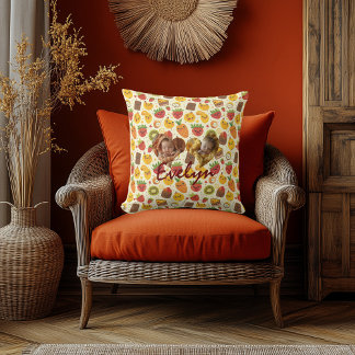 Aangepaste Dubbele Hart Foto Kawaii Fruit Kussen