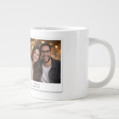 Aangepaste dubbele polaroid fotobeker met datum grote koffiekop (Rechts)