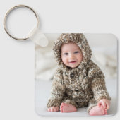 Aangepaste dubbelzijdige Baby twee foto Sleutelhanger (Voorkant)