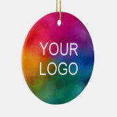 Aangepaste dubbelzijdige Business Company Logo Cir Keramisch Ornament (Rechts)