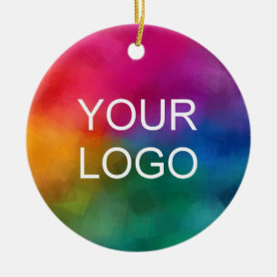 Aangepaste dubbelzijdige Business Company Logo Cir Keramisch Ornament