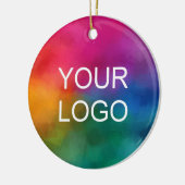 Aangepaste dubbelzijdige Business Company Logo Cir Keramisch Ornament (Links)