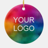 Aangepaste dubbelzijdige Business Company Logo Cir Keramisch Ornament (Achterkant)