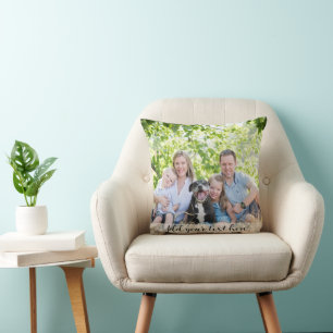 Aangepaste dubbelzijdige familie twee foto kerst kussen