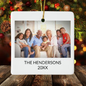 Aangepaste Dubbelzijdige Familiefoto Portret Kerst Keramisch Ornament