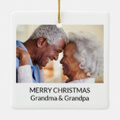 Aangepaste Dubbelzijdige Familiefoto Portret Kerst Keramisch Ornament (Achterkant)