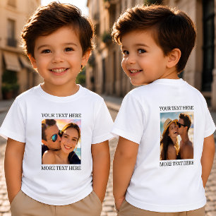 Aangepaste dubbelzijdige foto en tekst kinder shirts