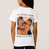 Aangepaste dubbelzijdige foto en tekst t-shirt (Achterkant)