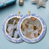 Aangepaste dubbelzijdige foto kerst ornament