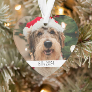 Aangepaste dubbelzijdige hond huisdier kerst ornament