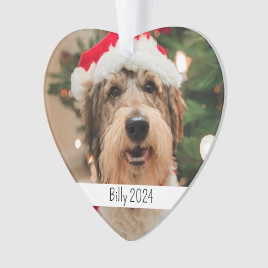 Aangepaste dubbelzijdige hond huisdier kerst ornament (voorkant)