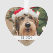 Aangepaste dubbelzijdige hond huisdier kerst ornament (voorkant)