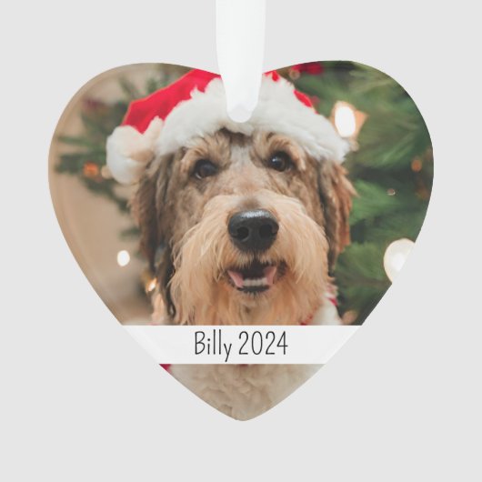 Aangepaste dubbelzijdige hond huisdier kerst ornament (voorkant)