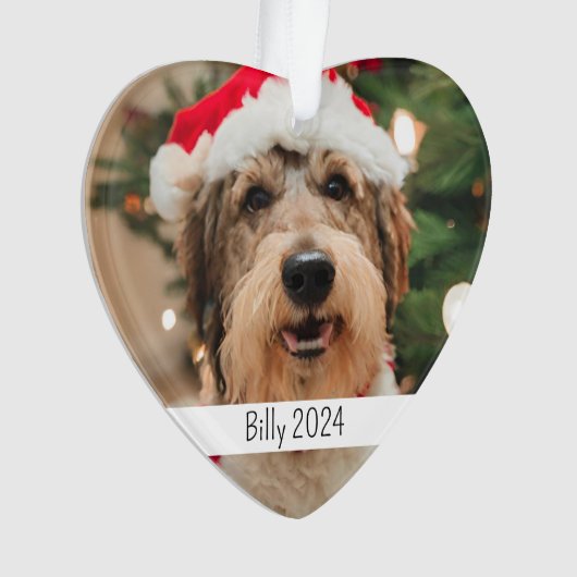 Aangepaste dubbelzijdige hond huisdier kerst ornament (voorkant)