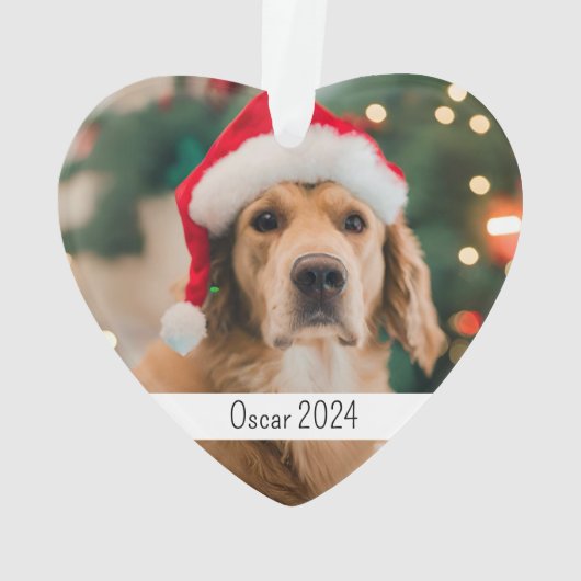 Aangepaste dubbelzijdige hond huisdier kerst ornament (achterkant)