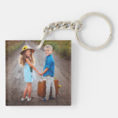 Aangepaste dubbelzijdige Kinder twee foto Sleutelhanger (Achterkant)