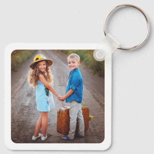 Aangepaste dubbelzijdige Kinder twee foto Sleutelhanger (Achterkant)