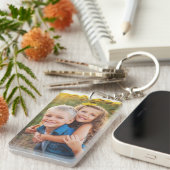 Aangepaste dubbelzijdige Kinder twee foto Sleutelhanger (Voorkant Rechts)