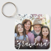 Aangepaste dubbelzijdige oma familie twee foto sleutelhanger (Voorkant)
