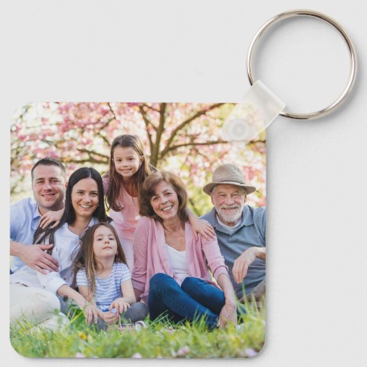 Aangepaste dubbelzijdige oma familie twee foto sleutelhanger (Achterkant)