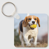 Aangepaste Dubbelzijdige Pet 2 Foto Hondenliefhebb Sleutelhanger (Voorkant)