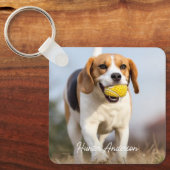 Aangepaste Dubbelzijdige Pet 2 Foto Hondenliefhebb Sleutelhanger (Voorkant)