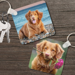 Aangepaste Dubbelzijdige Pet Dog Foto Sleutelhanger