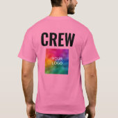 Aangepaste dubbelzijdige Print Roze Mannen Crew Sj T-shirt (Achterkant)