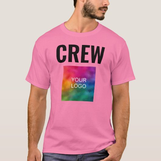 Aangepaste dubbelzijdige Print Roze Mannen Crew Sj T-shirt (Voorkant)