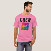 Aangepaste dubbelzijdige Print Roze Mannen Crew Sj T-shirt (Voorkant volledig)