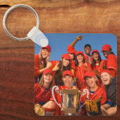 Aangepaste dubbelzijdige sport team twee foto sleutelhanger (Voorkant)