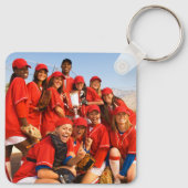 Aangepaste dubbelzijdige sport team twee foto sleutelhanger (Achterkant)