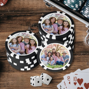Aangepaste dubbelzijdige twee foto poker chips