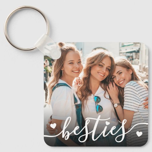 Aangepaste dubbelzijdige vriend twee foto sleutelhanger (Voorkant)