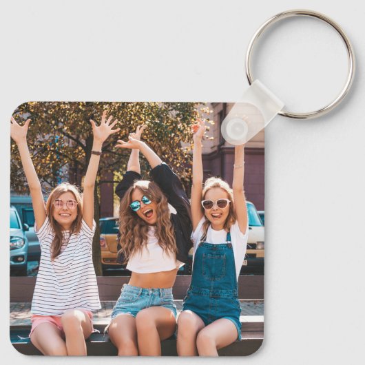 Aangepaste dubbelzijdige vriend twee foto sleutelhanger (Achterkant)