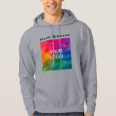 Aangepaste, dubbelzijdige zakelijke Mannen grijs b Hoodie (Voorkant)