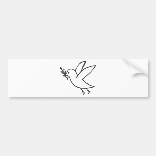 Aangepaste Duif van Vrede Schets Logo Bumpersticker (Voorkant)