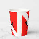 Aangepaste duikvlag en haai papieren bekers (Links)