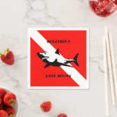 Aangepaste duikvlag en haai servet (Insitu)