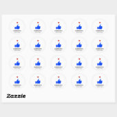 Aangepaste Duim Omhoog Afbeelding op Wit Ronde Sticker (Vel)