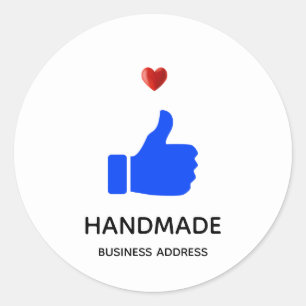 Aangepaste Duim Omhoog Afbeelding op Wit Ronde Sticker