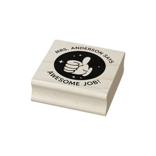Aangepaste duimen omhoog Uitstekende Job Teacher S Rubberstempel (Stempel)