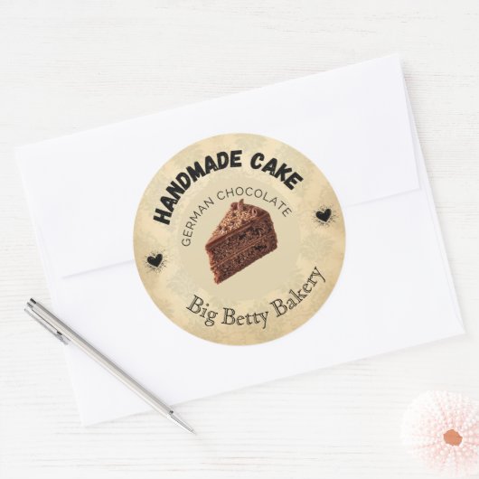 Aangepaste Duitse chocolade taart etiketten | Gepe (Envelop)