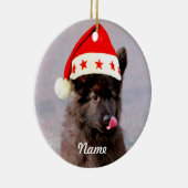 Aangepaste Duitse Herder Dog Christmas Pet Keramisch Ornament (Rechts)